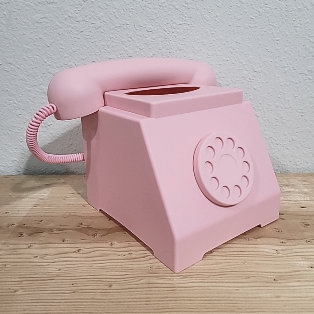 Pink Vintage Telephone Tissue Box Cover